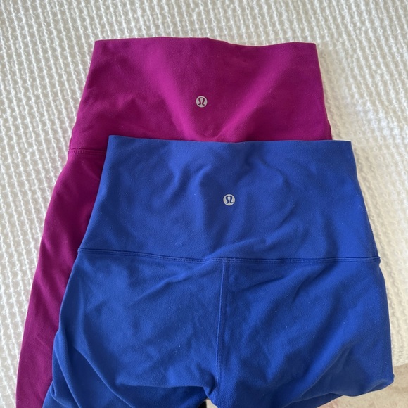 lululemon athletica Pants - Lululemon Wunder Under Legging size 4 bundle deep fuchsia and baroque blue